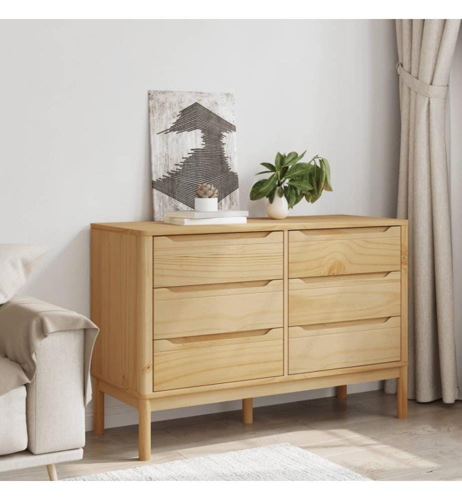 Kommode FLORO Wachsbraun Massivholz Kiefer