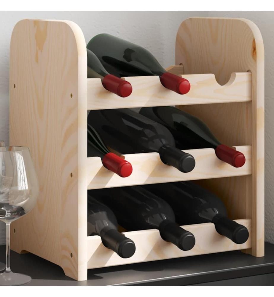 Casier à vin 33x25x37 cm bois de pin massif