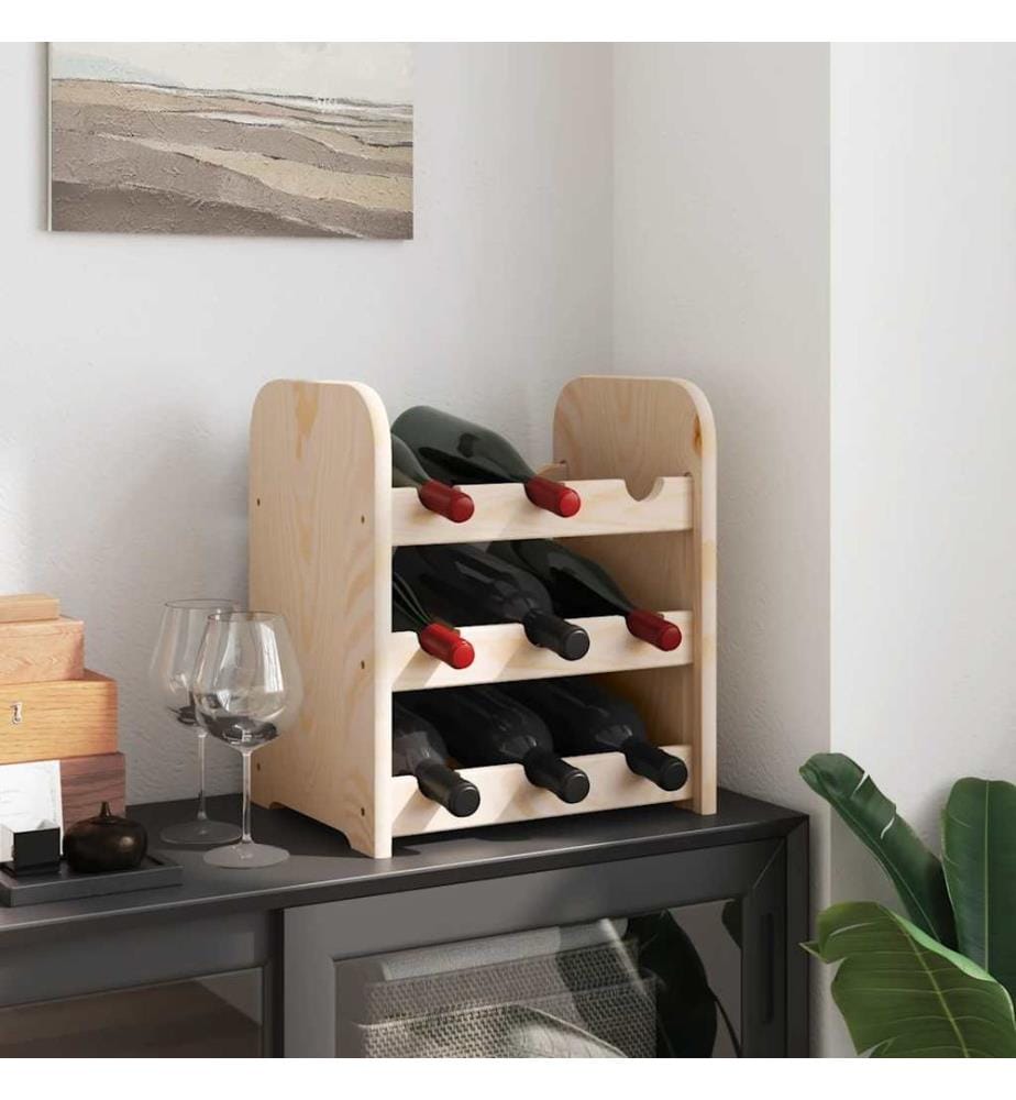 Casier à vin 33x25x37 cm bois de pin massif