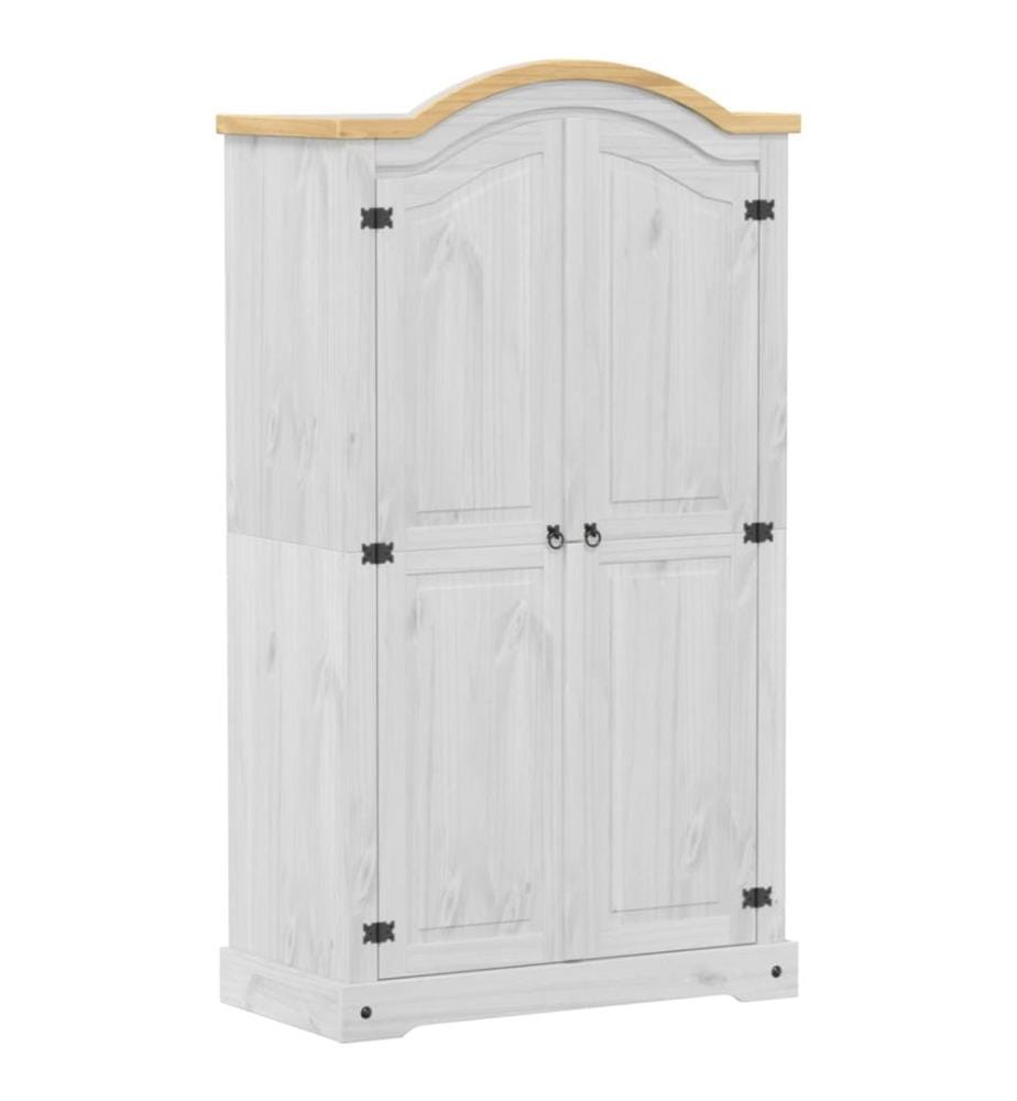 Garde-robe Corona blanc 102x52x186 cm bois de pin massif