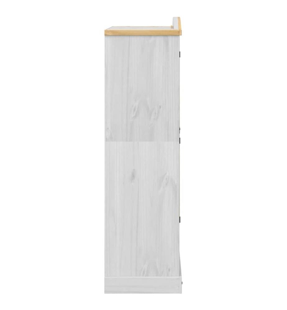 Kleiderschrank Corona Weiss 102x52x186 cm Massivholz Kiefer