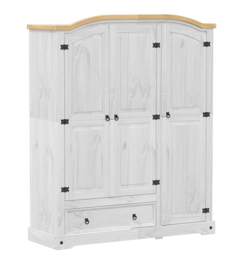 Kleiderschrank Corona Weiss 151,5x52x186 cm Massivholz Kiefer