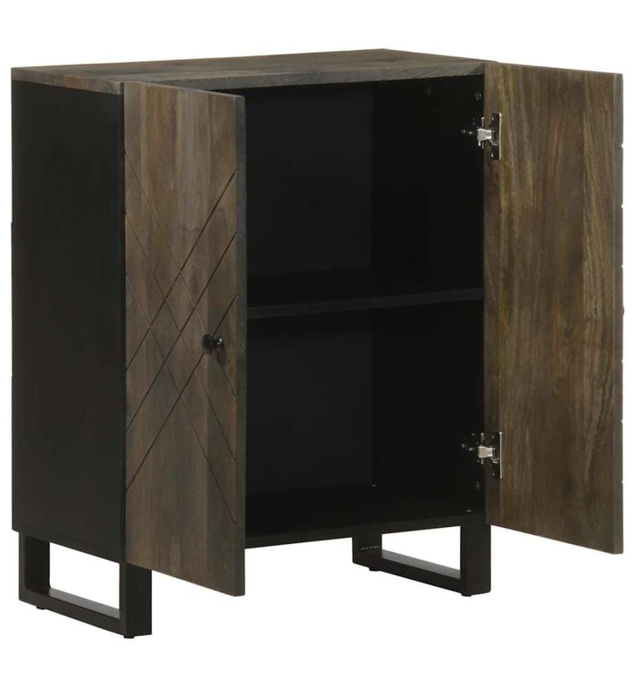 Sideboard Schwarz 60x33x75 cm Massivholz Mango