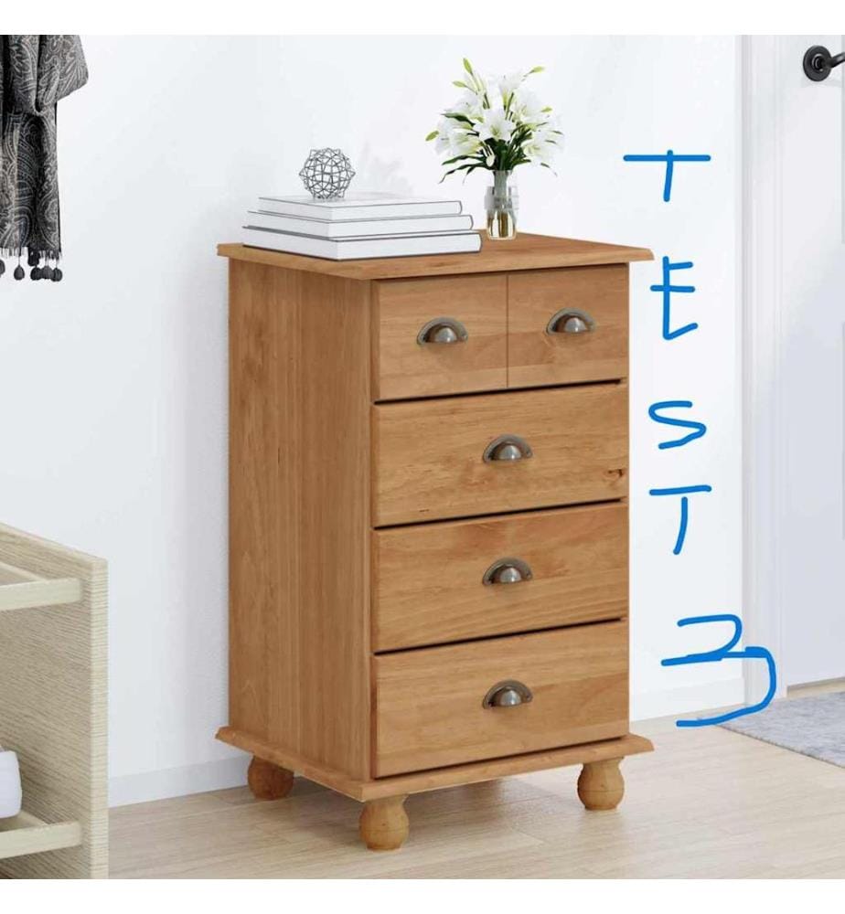 Commode ASKIM Marron 45,8 x 40 x 79 cm Bois de pin massif