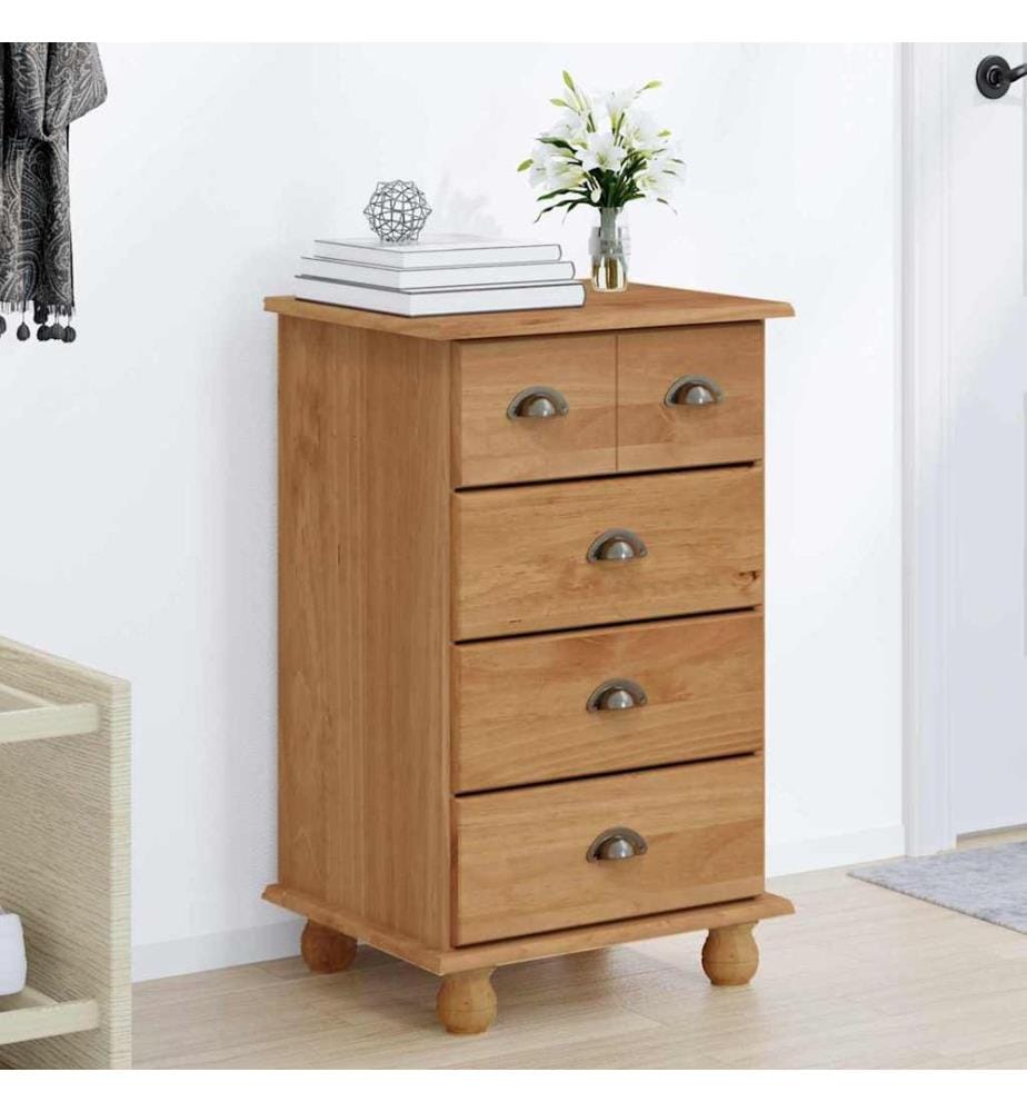 Commode ASKIM Marron 45,8 x 40 x 79 cm Bois de pin massif