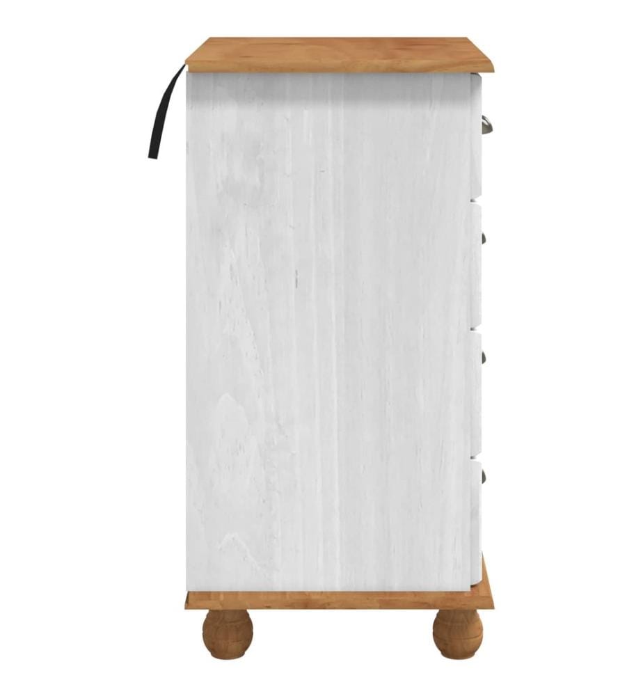 Commode ASKIM Blanc 45,8 x 40 x 79 cm Bois de pin massif
