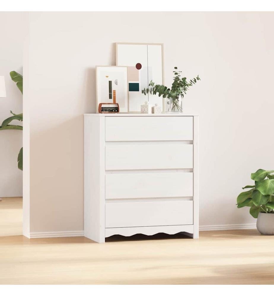 Commode Drammen Blanc 76,5 x 40 x 91 cm Bois de pin massif