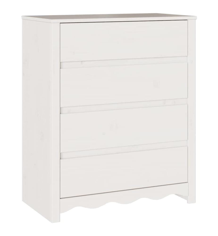 Commode Drammen Blanc 76,5 x 40 x 91 cm Bois de pin massif