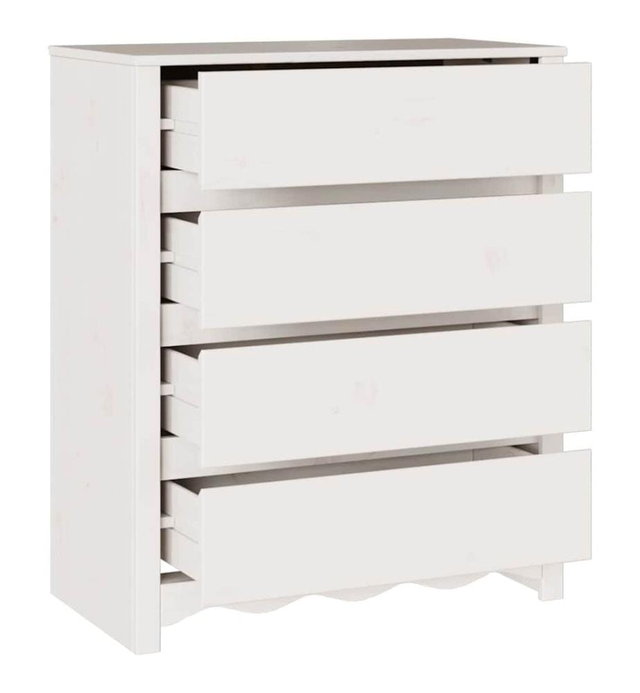 Commode Drammen Blanc 76,5 x 40 x 91 cm Bois de pin massif