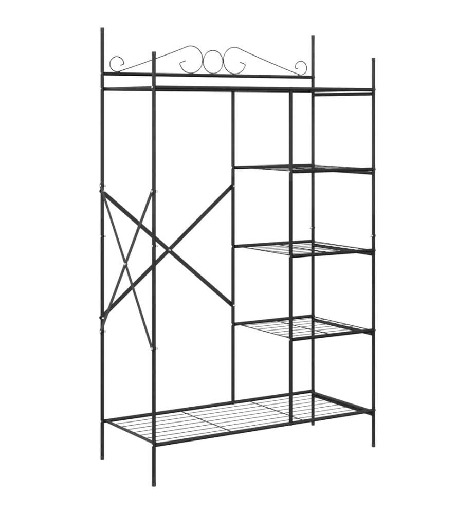 Offener Kleiderschrank Schwarz 104,5 x 45 x 172 cm Stahl