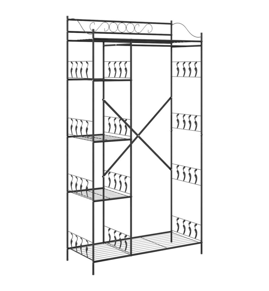 Armoire Ouverte avec étagère Noir 101 x 43 x 188 cm Acier
