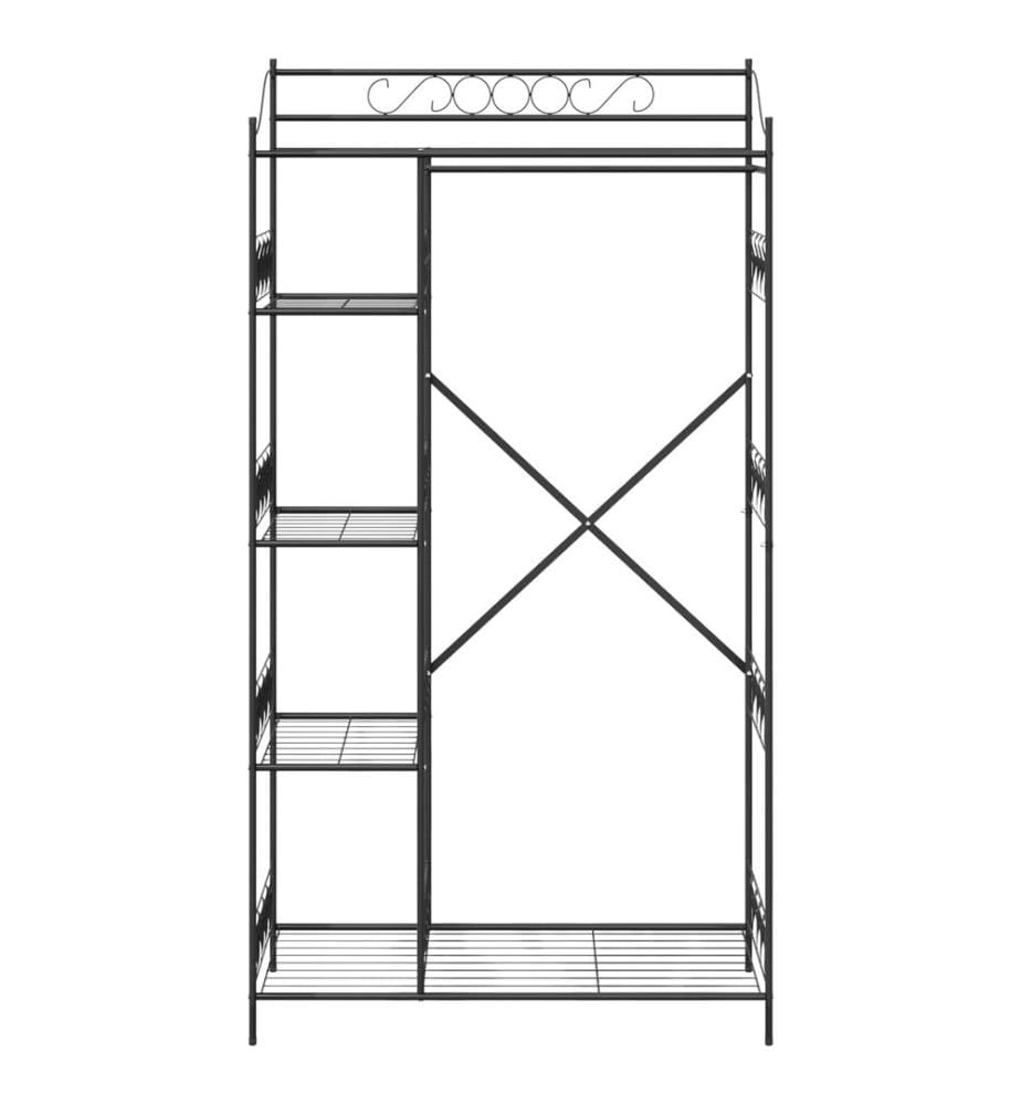 Armoire Ouverte avec étagère Noir 101 x 43 x 188 cm Acier