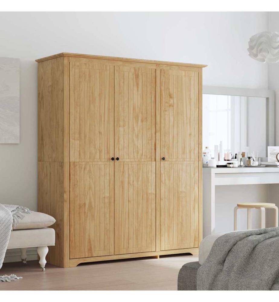 Kleiderschrank mit Speicher BODO Honigbraun 146 x 53,5 x 173 cm