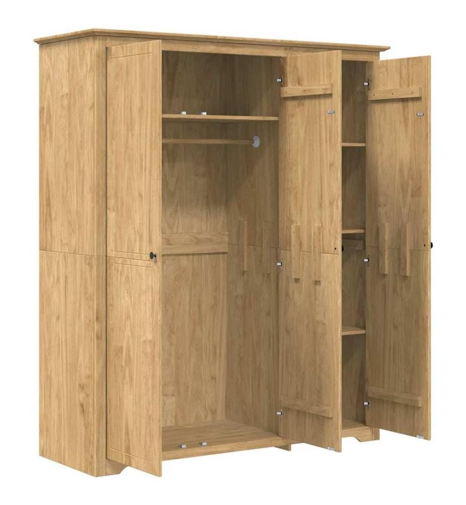 Kleiderschrank mit Speicher BODO Honigbraun 146 x 53,5 x 173 cm