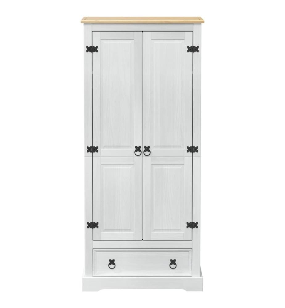 Kleiderschränke Weiss 76 x 50 x 170 cm Massives Kiefernholz
