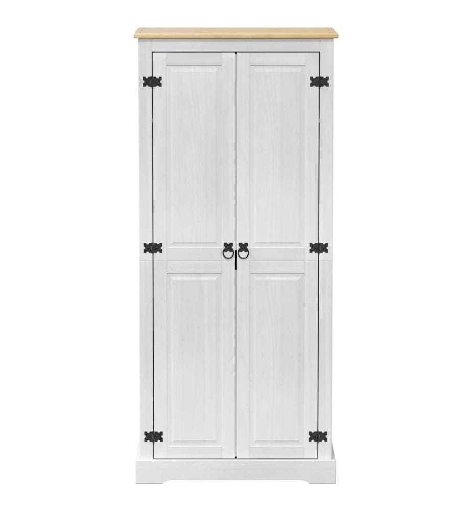 Kleiderschränke Weiss 76 x 50 x 170 cm Massives Kiefernholz