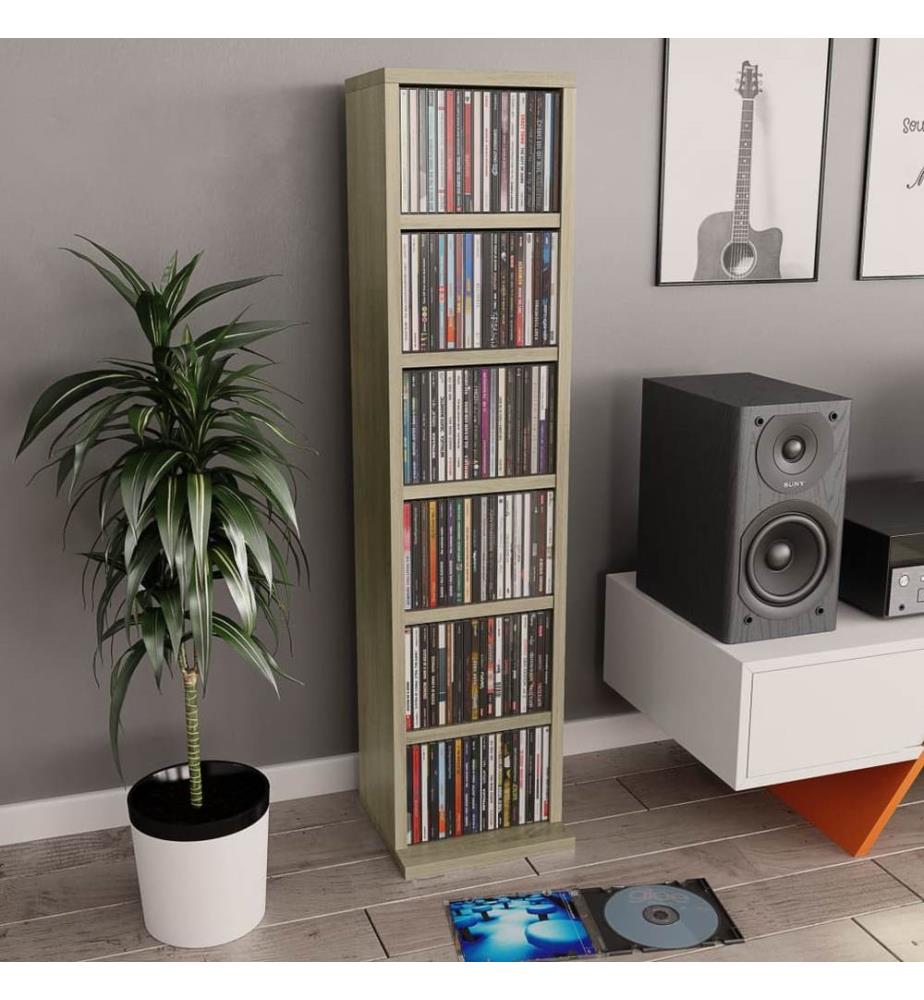 CD-Schrank Sonoma-Eiche 21x20x88 cm Holzwerkstoff