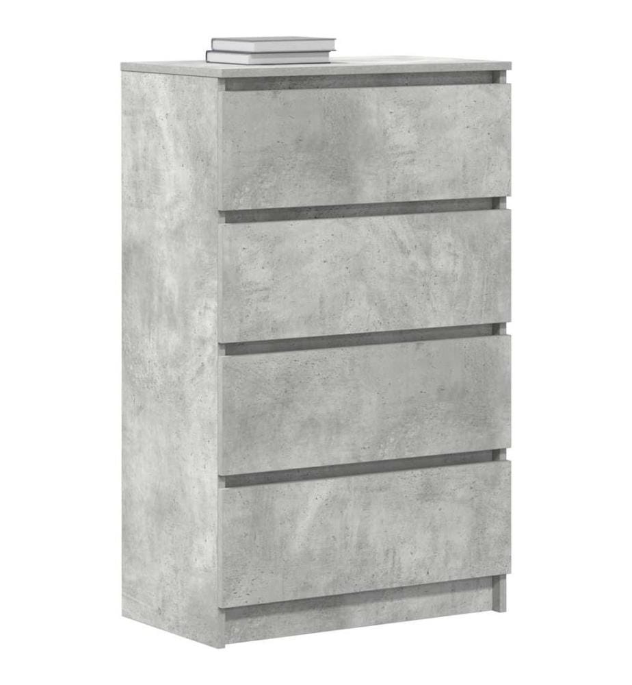 Buffet Gris béton 60x35x98,5 cm Bois d'ingénierie