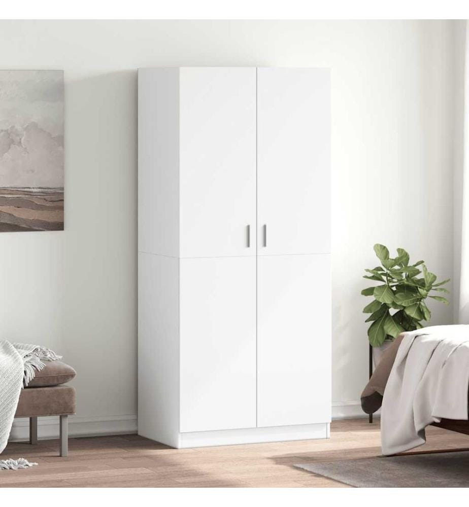 Garde-robe Blanc 80x52x180 cm Bois d'ingénierie