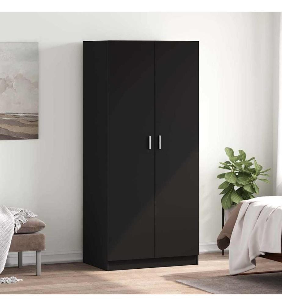 Garde-robe Noir 80x52x180 cm Bois d'ingénierie