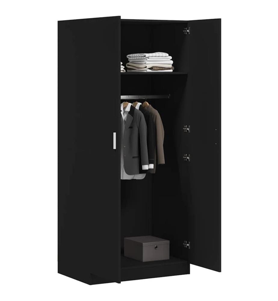 Garde-robe Noir 80x52x180 cm Bois d'ingénierie