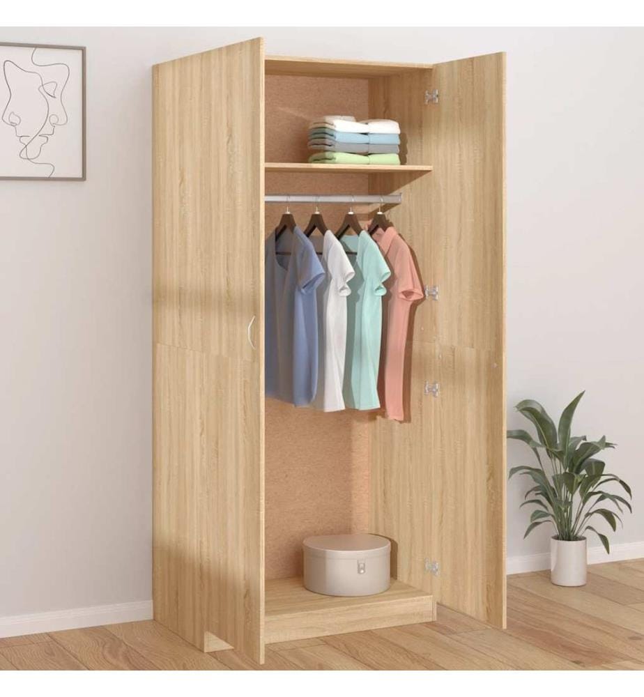 Garde-robe Chêne sonoma 90x52x200 cm Bois d'ingénierie