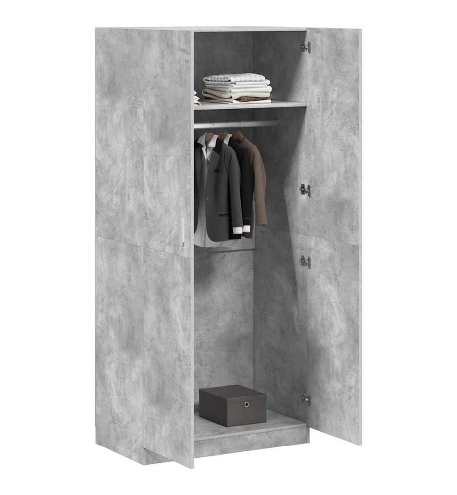 Garde-robe Gris béton 90x52x200 cm Bois d'ingénierie