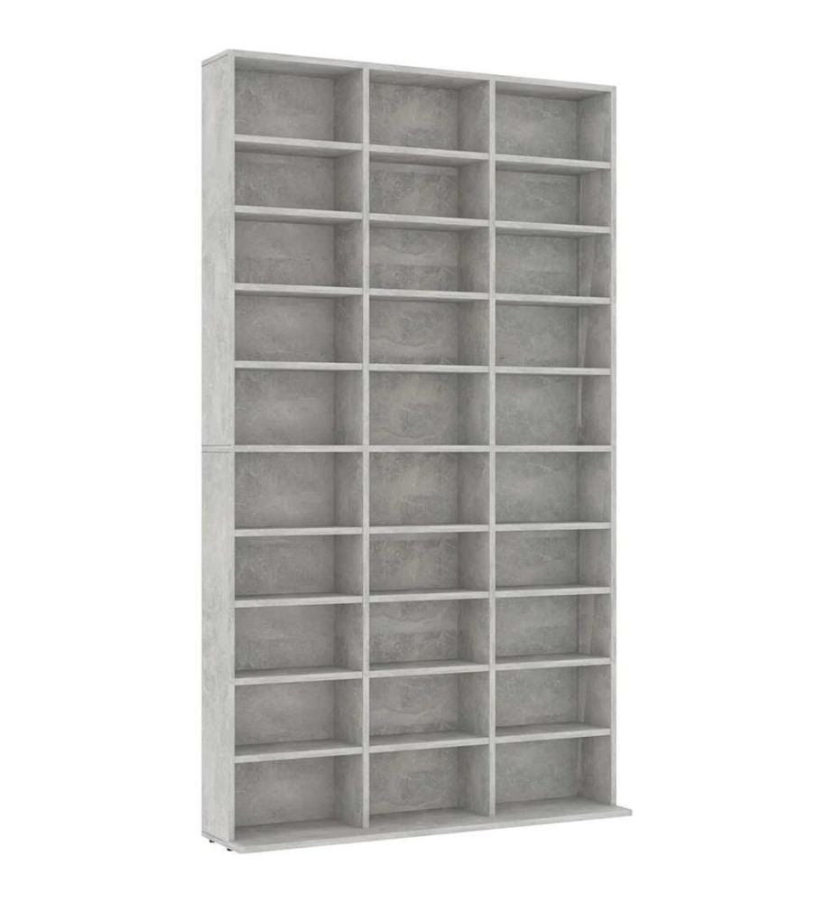 Armoire à CD Gris béton 102x16x177,5 cm Bois d'ingénierie