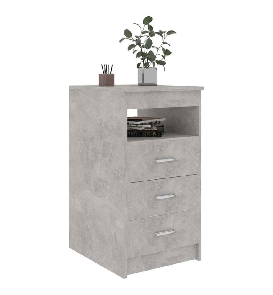 Armoire à tiroirs Gris béton 40x50x76 cm Bois d'ingénierie