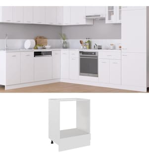 Meuble de four "Riga" blanc 60 x 46 x 81,5 cm en bois d'ingénierie