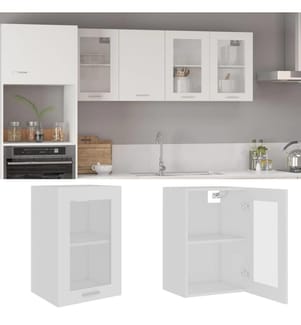 Vitrine suspendue "Lyon" Blanc 40 x 31 x 60 cm Bois d'ingénierie