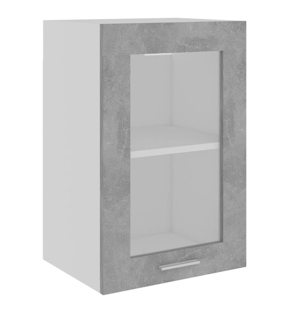 Vitrine suspendue "Lyon" Gris béton 40 x 31 x 60 cm Bois d'ingénierie