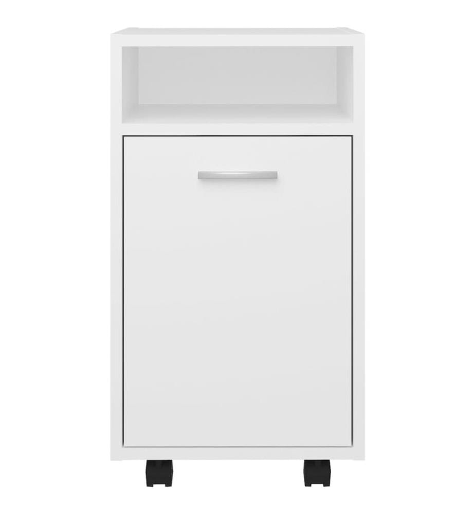 Armoire latérale avec roues Blanc 33x38x60 cm Bois d'ingénierie