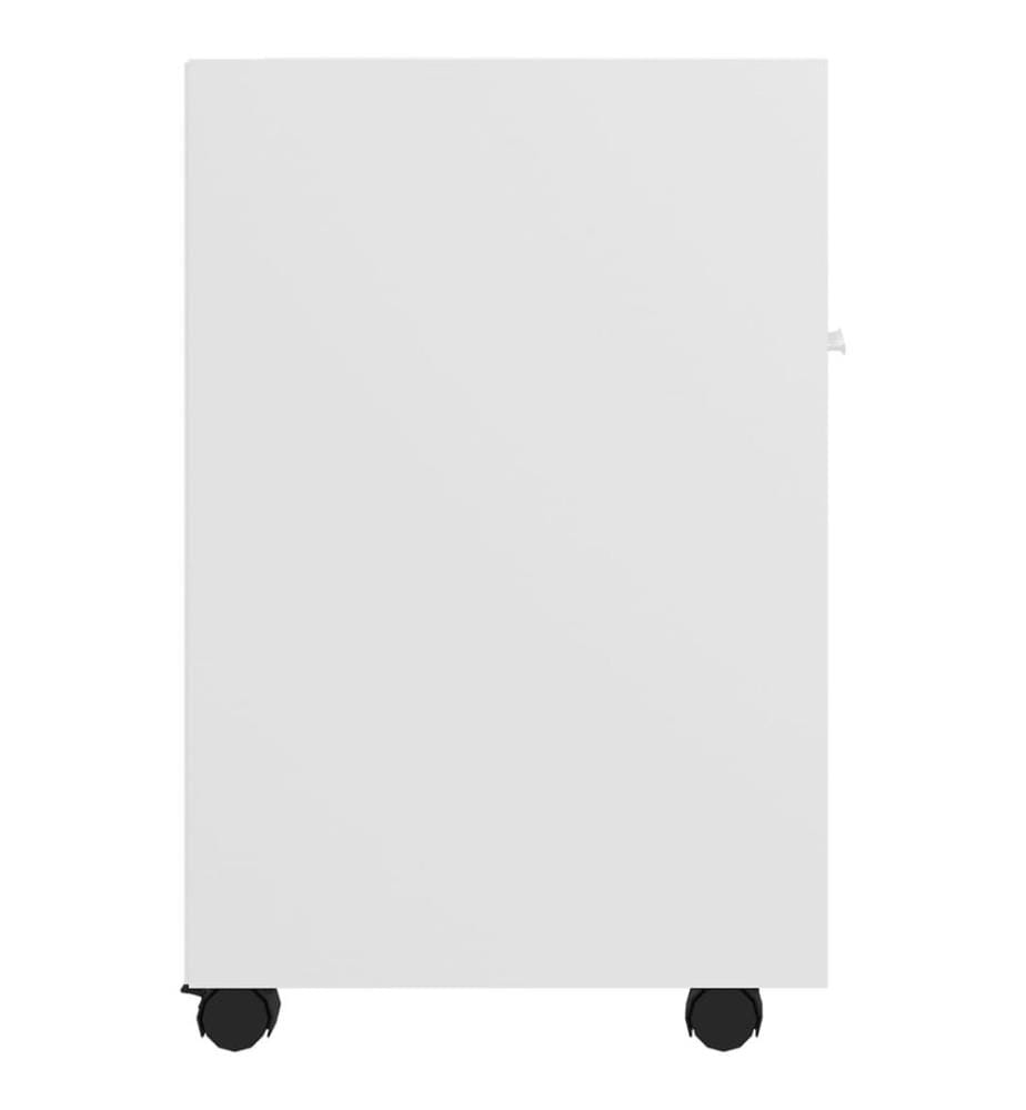 Armoire latérale avec roues Blanc 33x38x60 cm Bois d'ingénierie