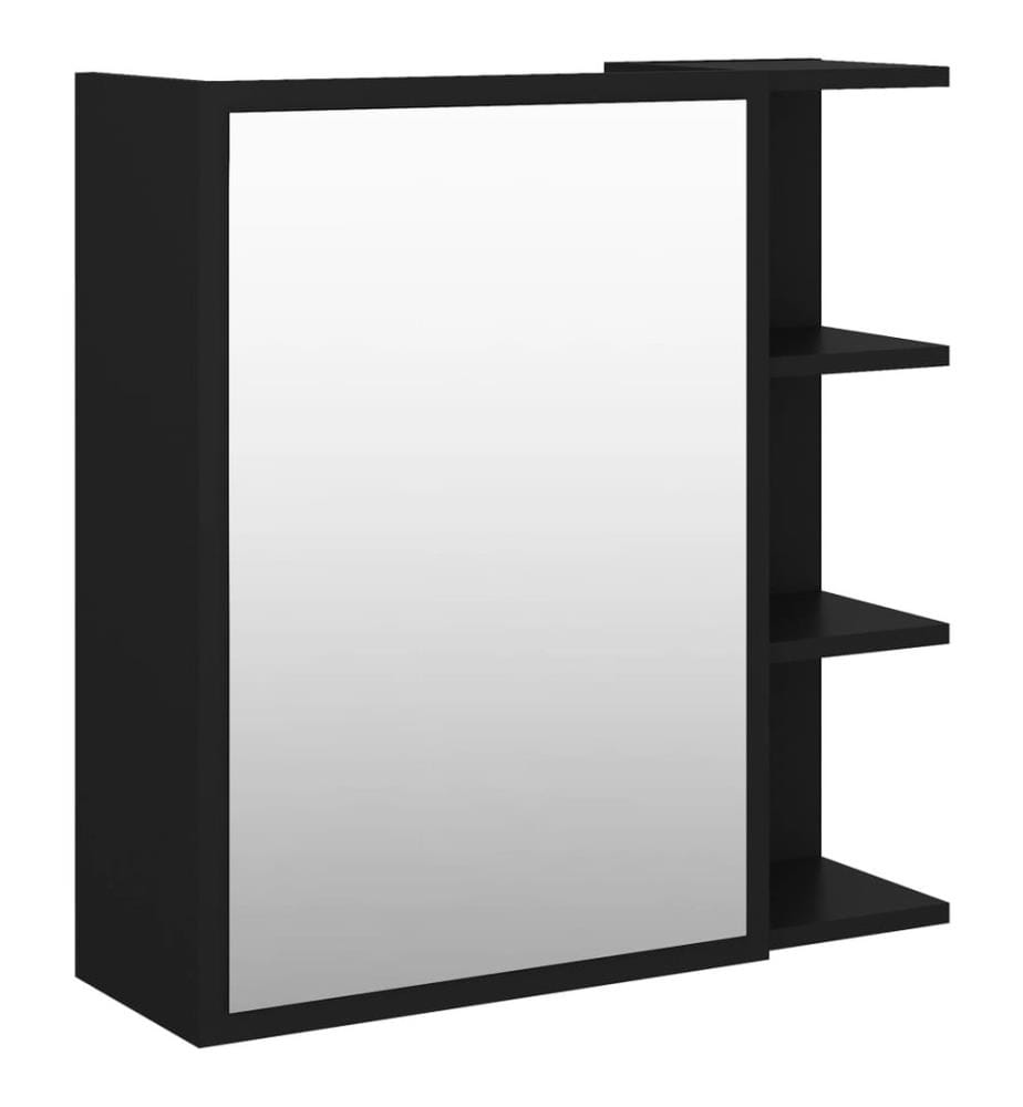 Bad-Spiegelschrank Schwarz 62,5x20,5x64 cm Holzwerkstoff