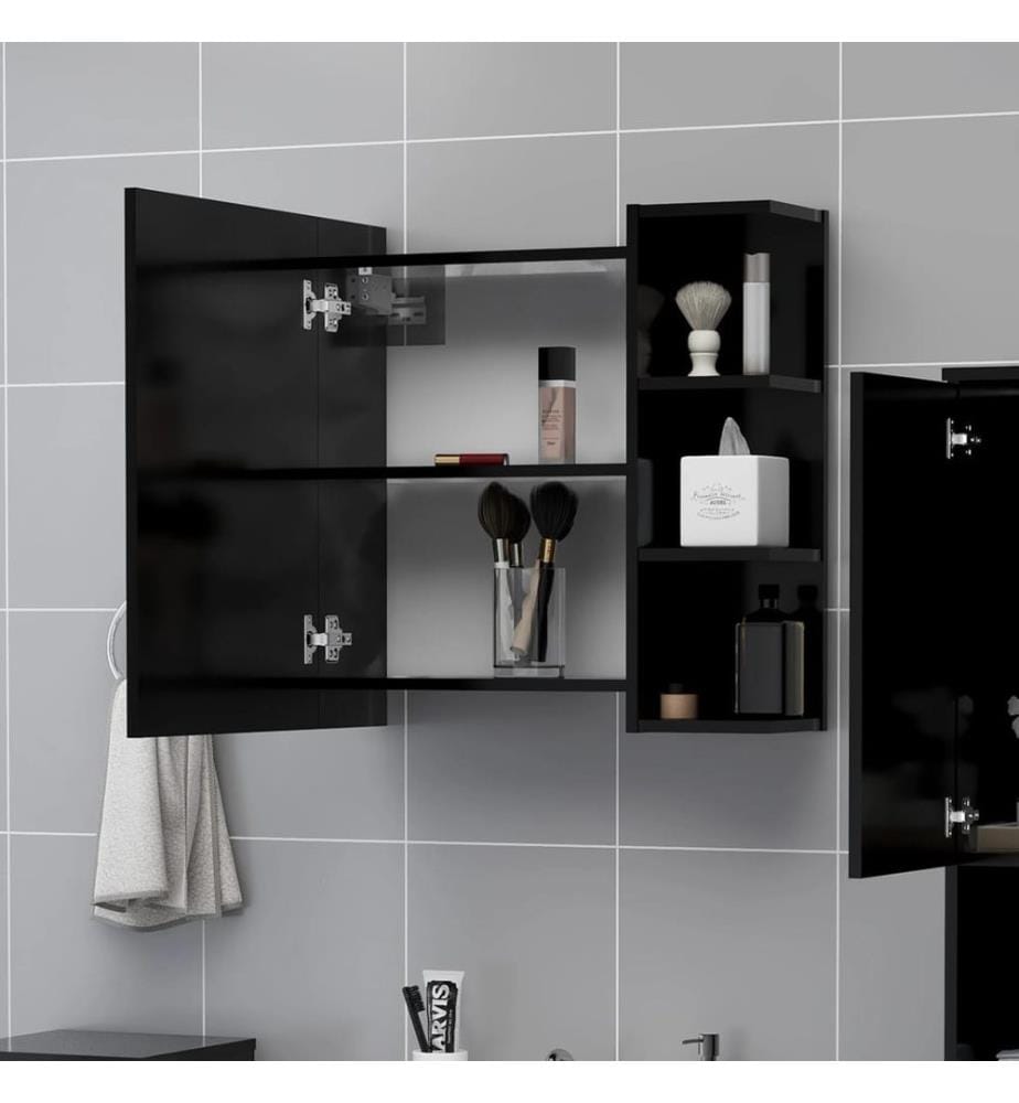 Bad-Spiegelschrank Schwarz 62,5x20,5x64 cm Holzwerkstoff