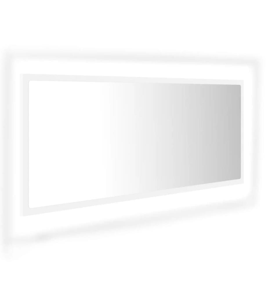 Miroir à LED de salle de bain Blanc 100x8,5x37 cm Acrylique