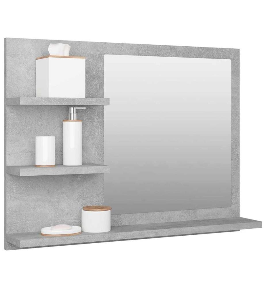 Badspiegel Betongrau 60x10,5x45 cm Holzwerkstoff