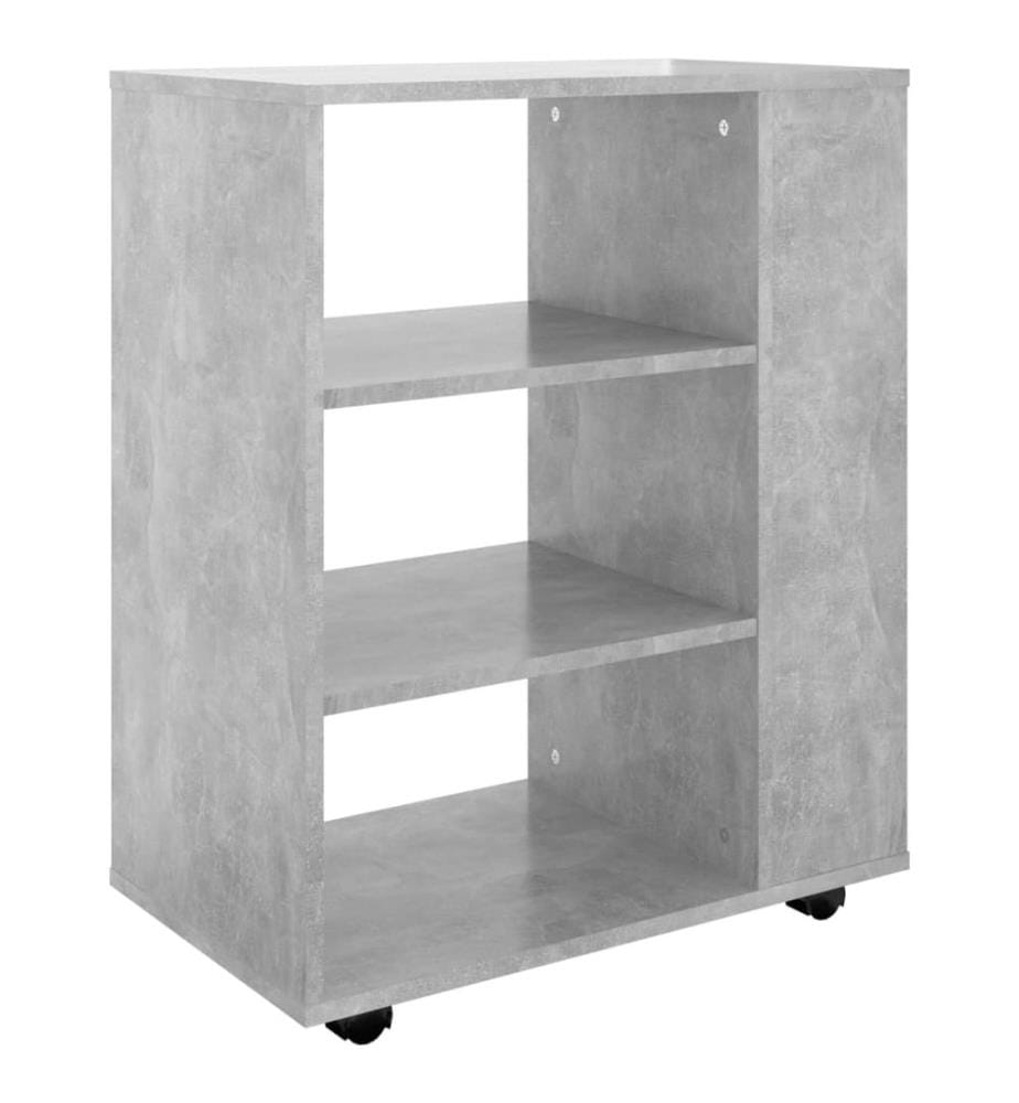 Armoire à roulettes Gris béton 60x35x75 cm Bois d'ingénierie