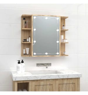Armoire à miroir avec LED Chêne sonoma 70x16,5x60 cm