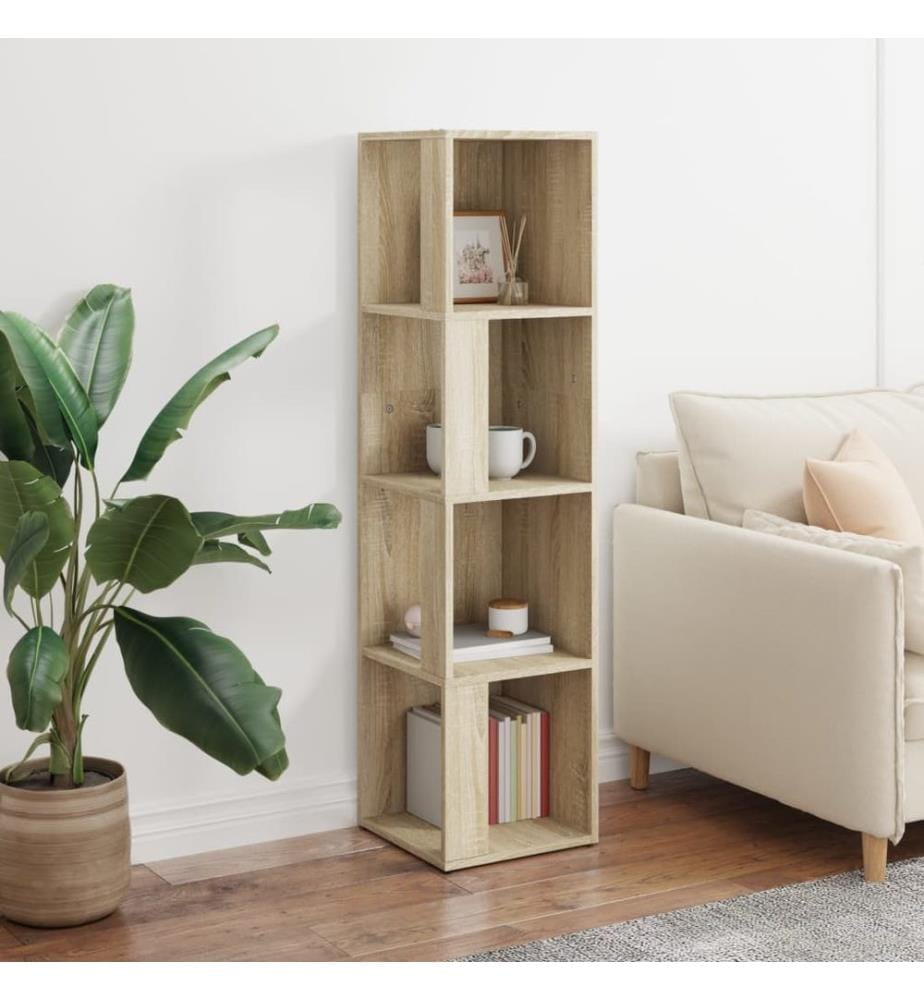 Eckregal Sonoma-Eiche 33x33x132 cm Holzwerkstoff