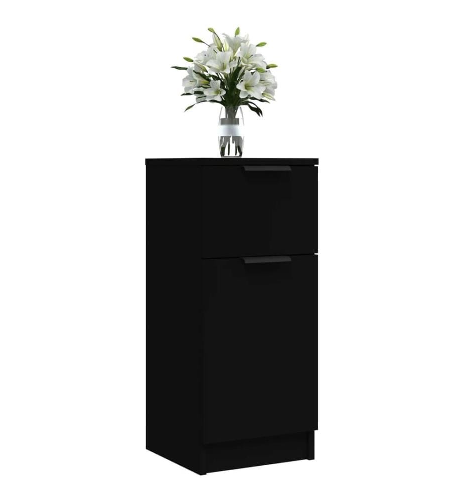 Buffet noir 30x30x70 cm bois d'ingénierie
