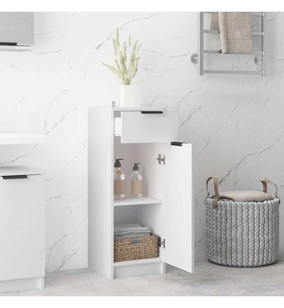 Badschrank Weiss 32x33,5x90 cm Holzwerkstoff