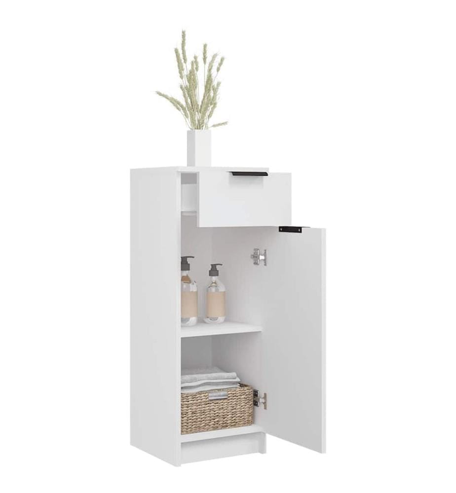 Badschrank Weiss 32x33,5x90 cm Holzwerkstoff