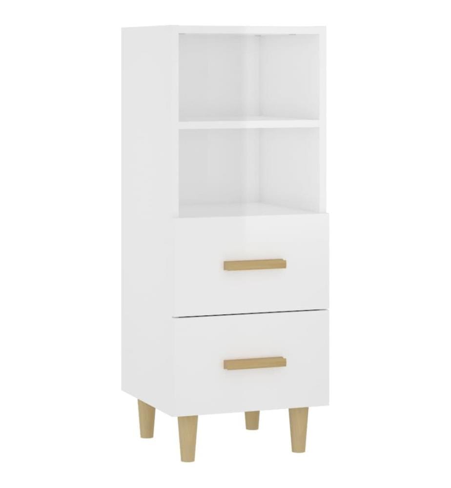 Sideboard Hochglanz-Weiss 34,5x34x90 cm Holzwerkstoff