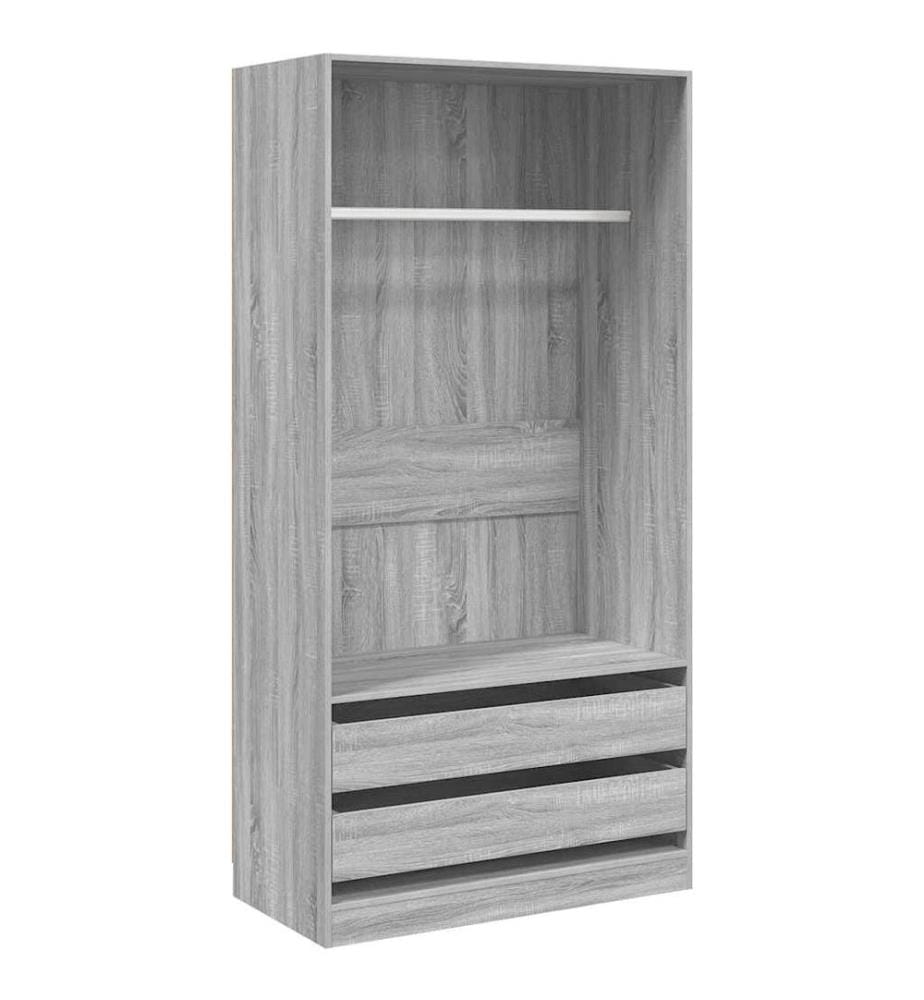 Kleiderschrank Grau Sonoma 100x50x200 cm Holzwerkstoff