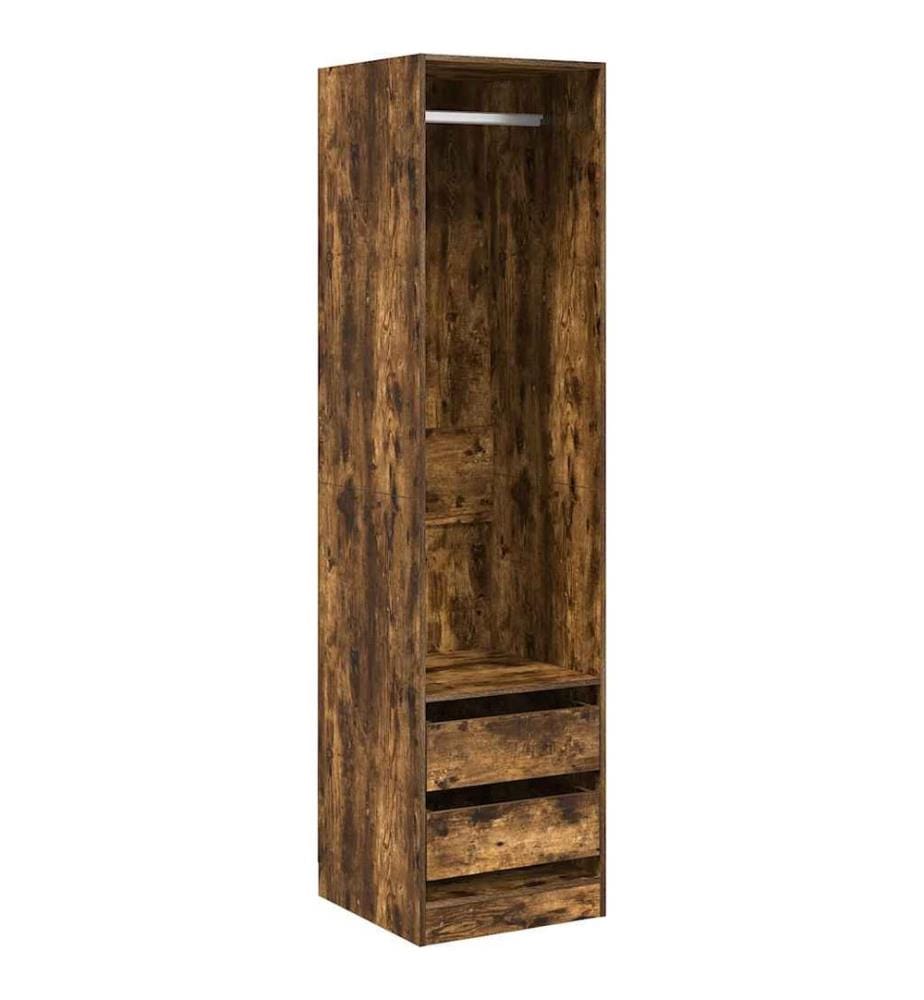 Kleiderschrank mit Schubladen Räuchereiche 50x50x200 cm