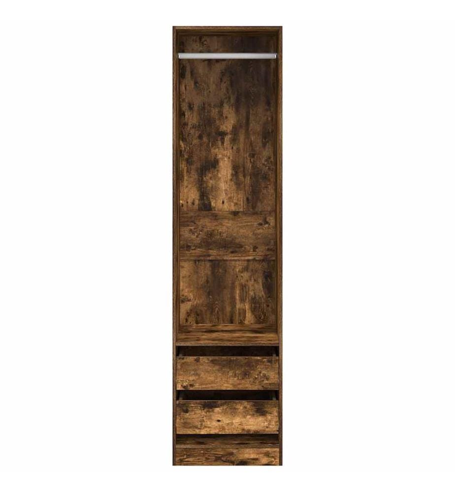 Kleiderschrank mit Schubladen Räuchereiche 50x50x200 cm