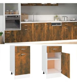 Armoire à tiroirs "Lyon" Chêne fumé 40 x 46 x 81,5 cm Bois d'ingénierie