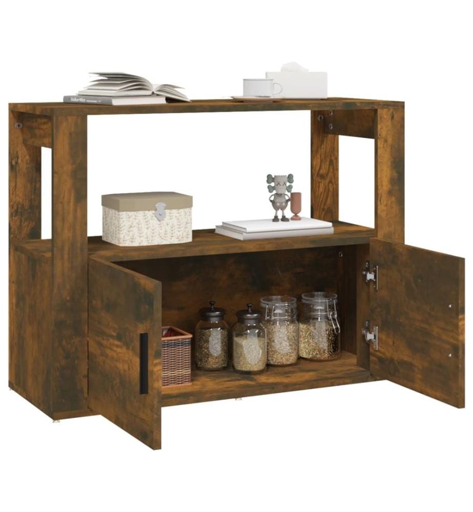 Buffet Chêne fumé 80x30x60 cm Bois d'ingénierie